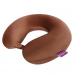 VIAGGI U Shape Round Memory Foam Soft Travel Neck Pillow for Neck Pain Relief Cervical Orthopedic Use Comfortable Neck Rest - Golden Brown